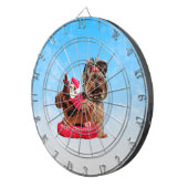 キュートヨークシャーテリアメリークリスマス ダーツボード (正面右)