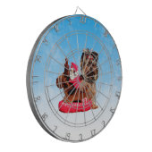 キュートヨークシャーテリアメリークリスマス ダーツボード (正面左)