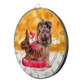 キュートヨークシャーテリアメリークリスマス ダーツボード (正面右)