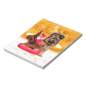 キュートヨークシャーテリアメリークリスマス ノートパッド (回転)