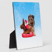 キュートヨークシャーテリアメリークリスマス フォトプラーク (側面)