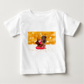 キュートヨークシャーテリアメリークリスマス ベビーTシャツ (正面)