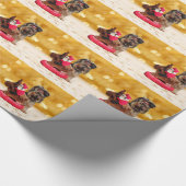 キュートヨークシャーテリアメリークリスマス ラッピングペーパー (角)