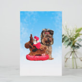 キュートヨークシャーテリアメリークリスマス 便箋 (スタンド正面)