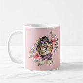 キュートヨークシャーテリアーヨークシャーテリア&フラワーアート コーヒーマグカップ (左)