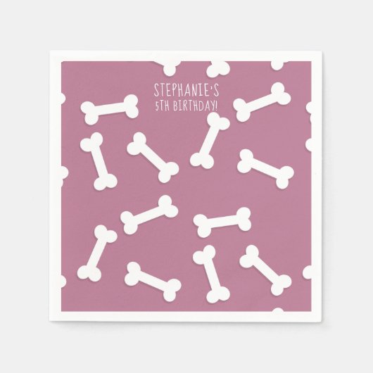 キュートヨークシャーテリアー誕生日ナプキンス スタンダードカクテルナプキン (正面)