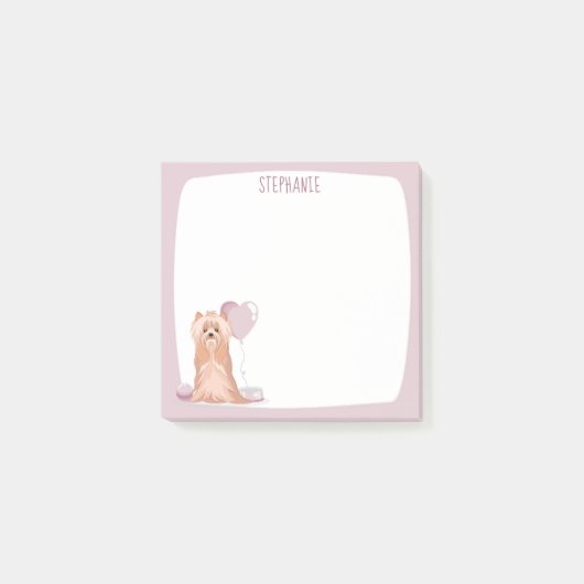 キュートヨークシャーテリアー誕生日ポストイットノート ポストイット (正面)