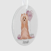 キュートヨークシャーテリアー誕生日 オーナメント (正面)