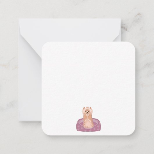 キュートヨークシャーテリアー誕生日 ノートカード (裏面)