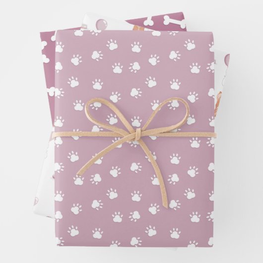 キュートヨークシャーテリアー誕生日 ラッピングペーパーシート (インサイチュ)