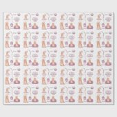 キュートヨークシャーテリアー誕生日 ラッピングペーパー (フラット)