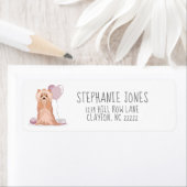 キュートヨークシャーテリアー誕生日 ラベル (インサイチュ)