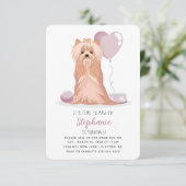 キュートヨークシャーテリアー誕生日 招待状 (スタンド正面)