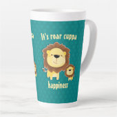 キュートライオンアンドベビークブ子供の誕生日 カフェラテマグ (右アングル)