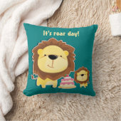 キュートライオンアンドベビークブ子供の誕生日 クッション (ブランケット)