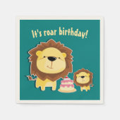 キュートライオンアンドベビークブ子供の誕生日 スタンダードカクテルナプキン (正面)