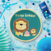 キュートライオンアンドベビークブ子供の誕生日 ペーパープレート (パーティー)