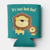 キュートライオンアンドベビークブ子供の誕生日 缶クーラー (裏面)