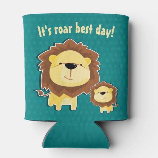 キュートライオンアンドベビークブ子供の誕生日 缶クーラー (裏面)