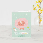 キュートライオンウェルカムリトルベビーオンミント カード (黄色い花)