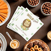 キュートライオンウォーターカラー1st誕生日テーマワイルドワン スタンダードカクテルナプキン