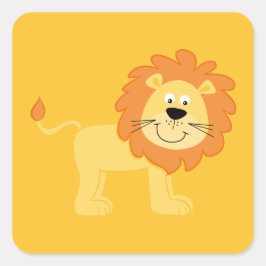 キュートライオンオレンジ スクエアシール