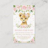 キュートライオンカブ赤面ピンクフローラブックスベビー エンクロージャーカード (正面)