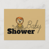 キュートライオンキューブベビーシャワー招待状 インビテーションポストカード (正面)