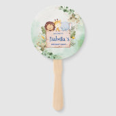 キュートライオンキリン熱帯花の誕生日パーティー ハンドファン (正面)