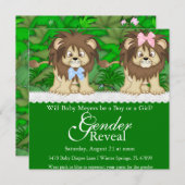 キュートライオンサファリジェンダーリビールパーティの招待状 招待状 (正面/裏面)