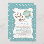 キュートライオンジャングルサファリベイビーシャワー招待状 招待状 (正面/裏面)