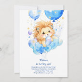 キュートライオンファースト誕生日招待状 招待状 (正面)