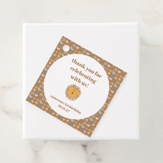 キュートライオンベビーアニマルカスタム誕生日ありがとう フェイバータグ (インサイチュ)