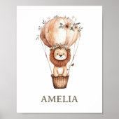 キュートライオンホットエアバルーンボホベビー子供部屋ウォール ポスター (正面)