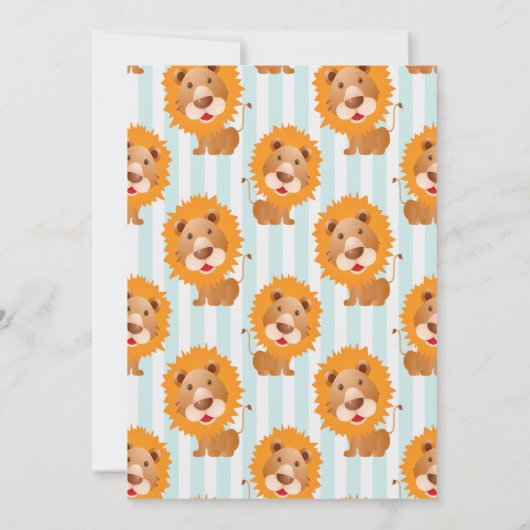 キュートライオンボーイ誕生日 招待状 (裏面)