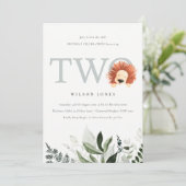 キュートライオンリーフ2歳の誕生日パーティー招待状 サンキューカード (スタンド正面)