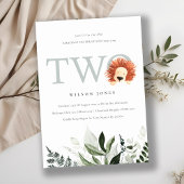 キュートライオンリーフ2歳の誕生日パーティー招待状 サンキューカード