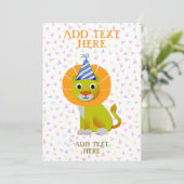 キュートライオン誕生日 招待状 (スタンド正面)