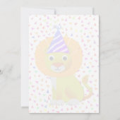 キュートライオン誕生日 招待状 (裏面)