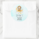 キュートライオン魚釣りオンザムーンウォーター色誕生日 ラウンドシール (バッグ)