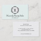キュートライトアクアモノグラム美しいサロン美容学 名刺 (正面/裏面)
