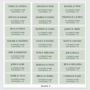 キュートライトグリーン結婚ズゲスト住所 シール