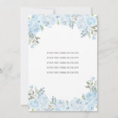 キュートライトブルーシルバーフローラプリンセスキンセアニラ 招待状 (裏面)