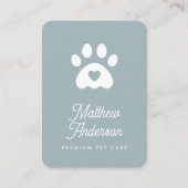 キュートライトブルーハートポーペットシッタードッグウォーカー 名刺 (正面)