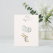 キュートライトブルーベビーバニーイースター シーズンポストカード (スタンド正面)