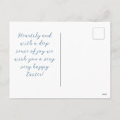 キュートライトブルーベビーバニーイースター シーズンポストカード (裏面)