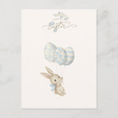 キュートライトブルーベビーバニーイースター シーズンポストカード (正面)