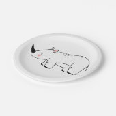 キュートライノセロスジャングルサファリアニマルベビー誕生日 ペーパープレート (アングル)