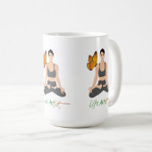 キュートライフアーティスト引用文バタフライヨガインスピレーション コーヒーマグカップ (正面右)