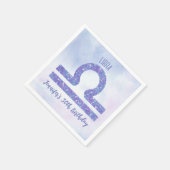 キュートライブラサインカスタムパープルバースデーパーティー スタンダードカクテルナプキン (角)